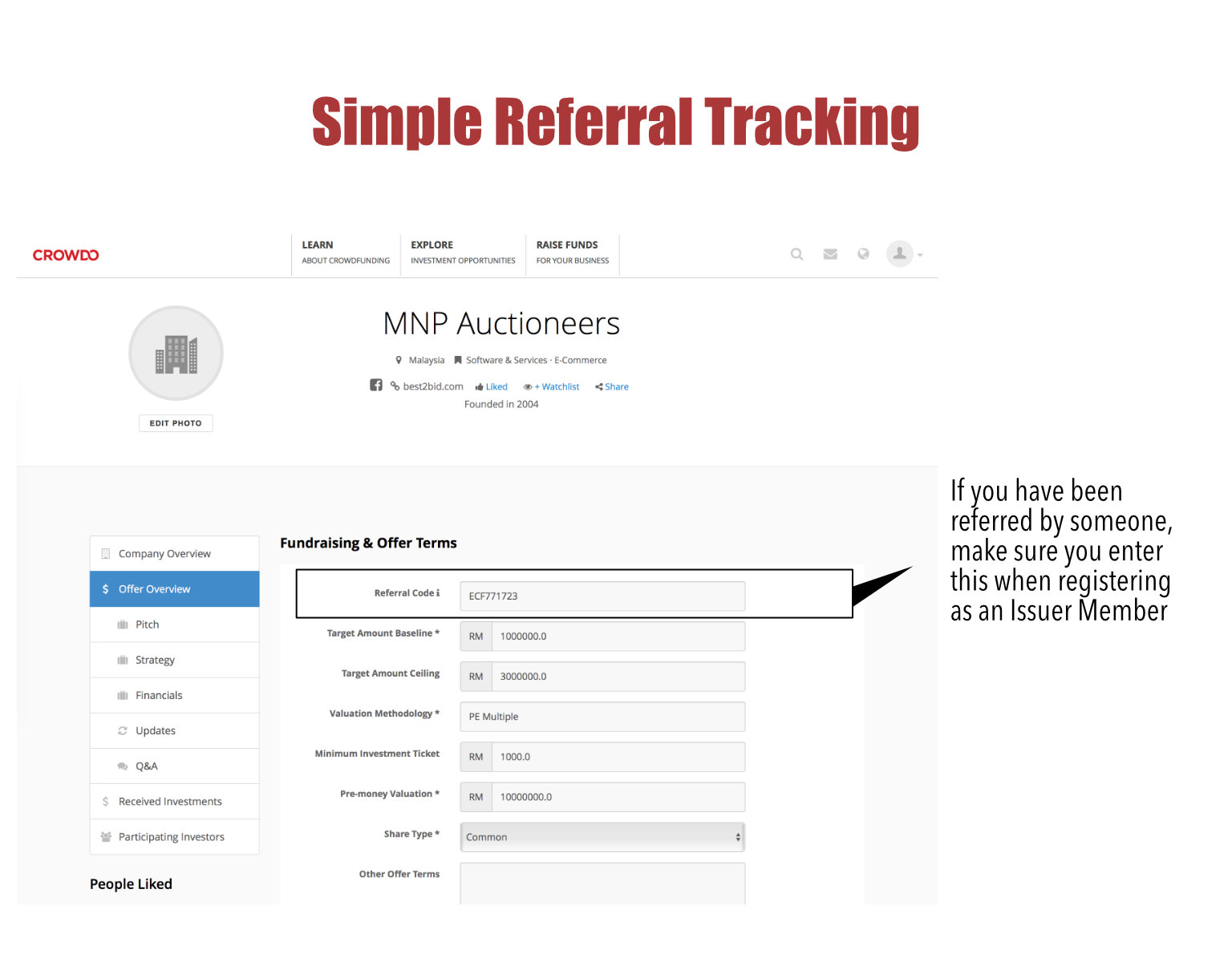 issuer referral tracking